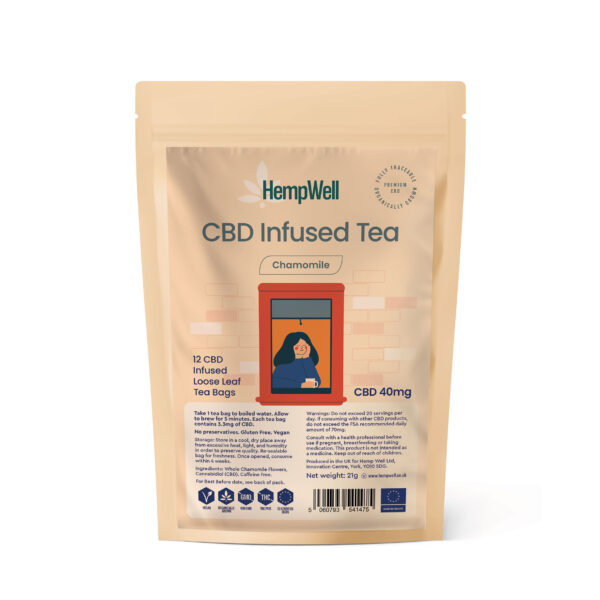 CBD Infused Tea 40mg Chamomile – 12 tea bags