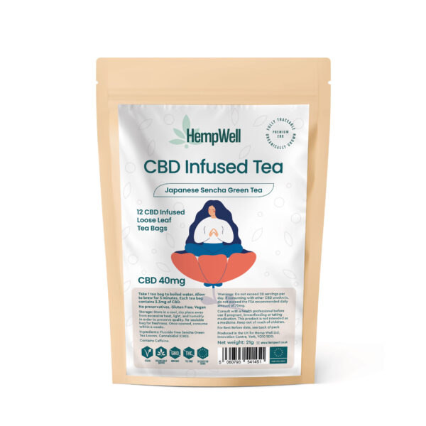 CBD Infused Tea 40mg Japanese Sencha Green Tea – 12 tea bags